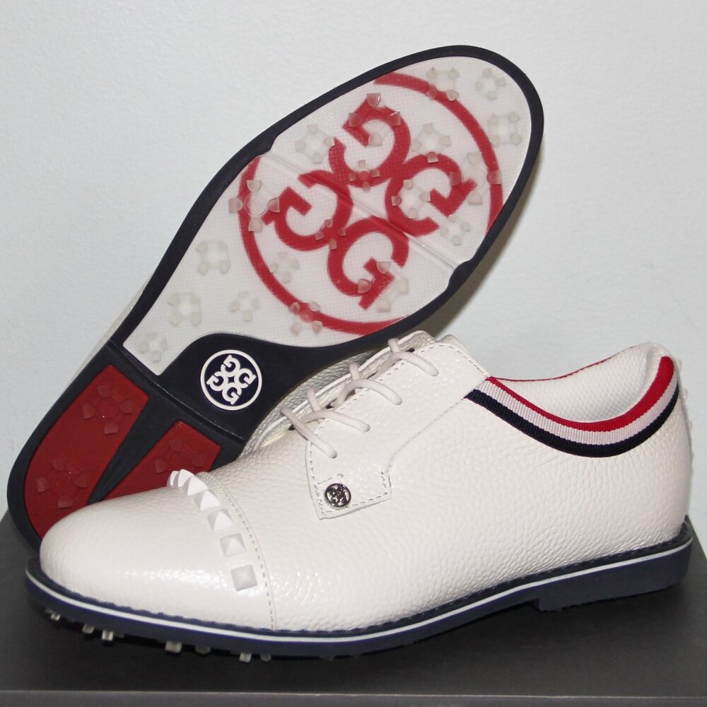 G/FORE Grosgrain Stud Cap Toe Gallivanter Golf Shoes White Womens 7